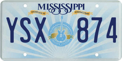 MS license plate YSX874