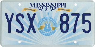 MS license plate YSX875
