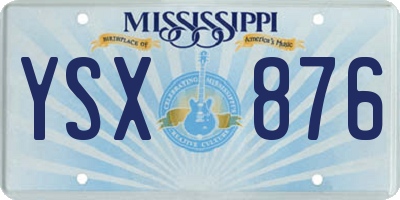 MS license plate YSX876