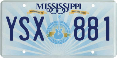 MS license plate YSX881