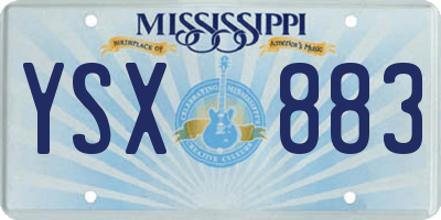 MS license plate YSX883