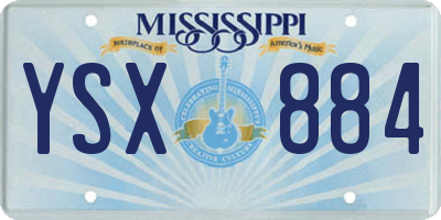 MS license plate YSX884