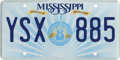 MS license plate YSX885