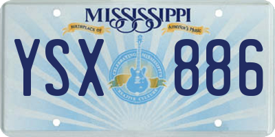 MS license plate YSX886