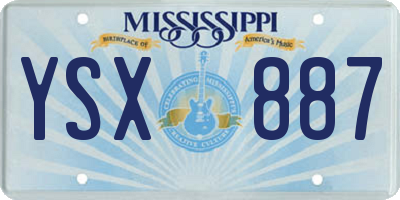 MS license plate YSX887