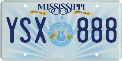 MS license plate YSX888