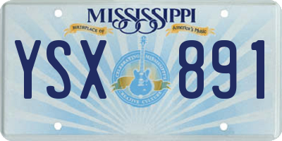 MS license plate YSX891