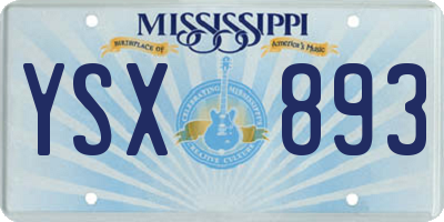 MS license plate YSX893