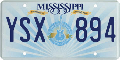 MS license plate YSX894