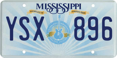 MS license plate YSX896
