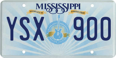 MS license plate YSX900