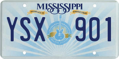 MS license plate YSX901