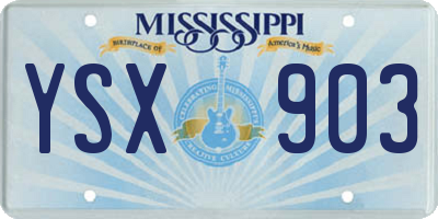 MS license plate YSX903