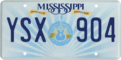 MS license plate YSX904