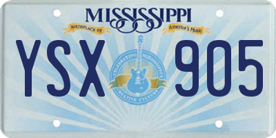 MS license plate YSX905