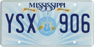 MS license plate YSX906