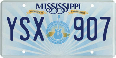MS license plate YSX907