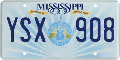 MS license plate YSX908