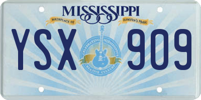 MS license plate YSX909