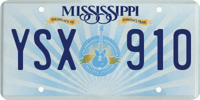 MS license plate YSX910