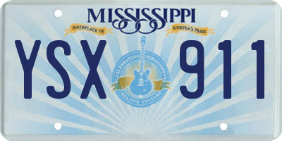 MS license plate YSX911