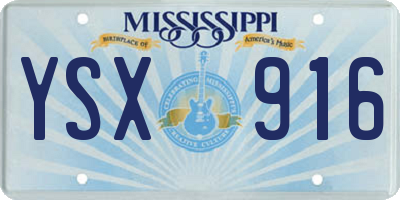 MS license plate YSX916