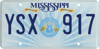 MS license plate YSX917
