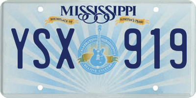MS license plate YSX919