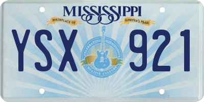 MS license plate YSX921