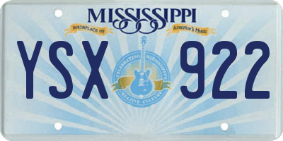 MS license plate YSX922