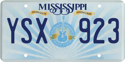 MS license plate YSX923