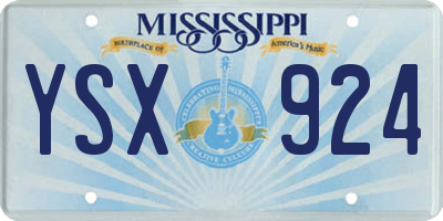 MS license plate YSX924