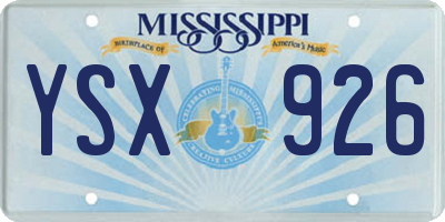 MS license plate YSX926