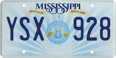 MS license plate YSX928