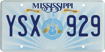 MS license plate YSX929