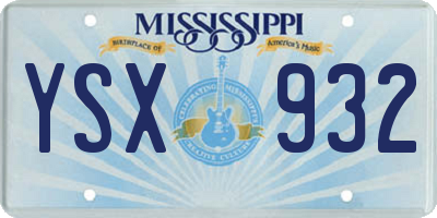 MS license plate YSX932