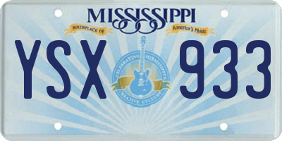 MS license plate YSX933