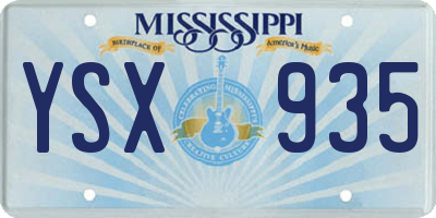MS license plate YSX935