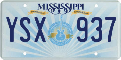MS license plate YSX937