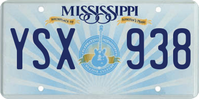 MS license plate YSX938
