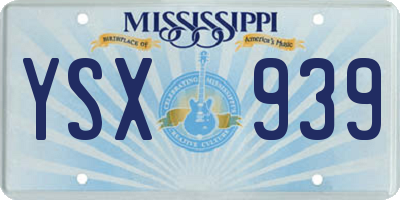 MS license plate YSX939