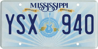 MS license plate YSX940