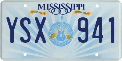 MS license plate YSX941