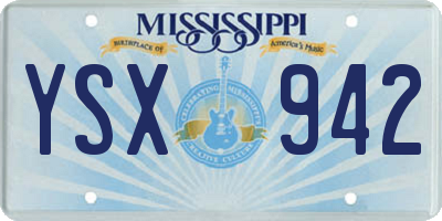 MS license plate YSX942