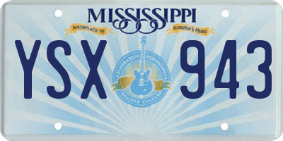 MS license plate YSX943
