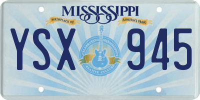 MS license plate YSX945