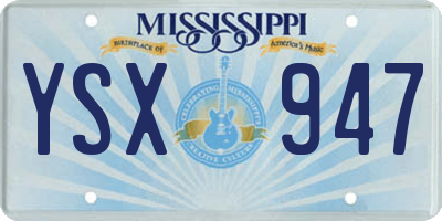 MS license plate YSX947