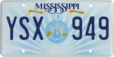 MS license plate YSX949