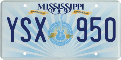 MS license plate YSX950