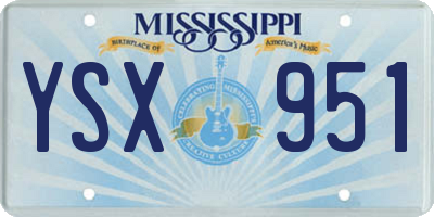 MS license plate YSX951